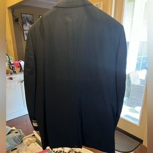 Navy pinstripe suit
